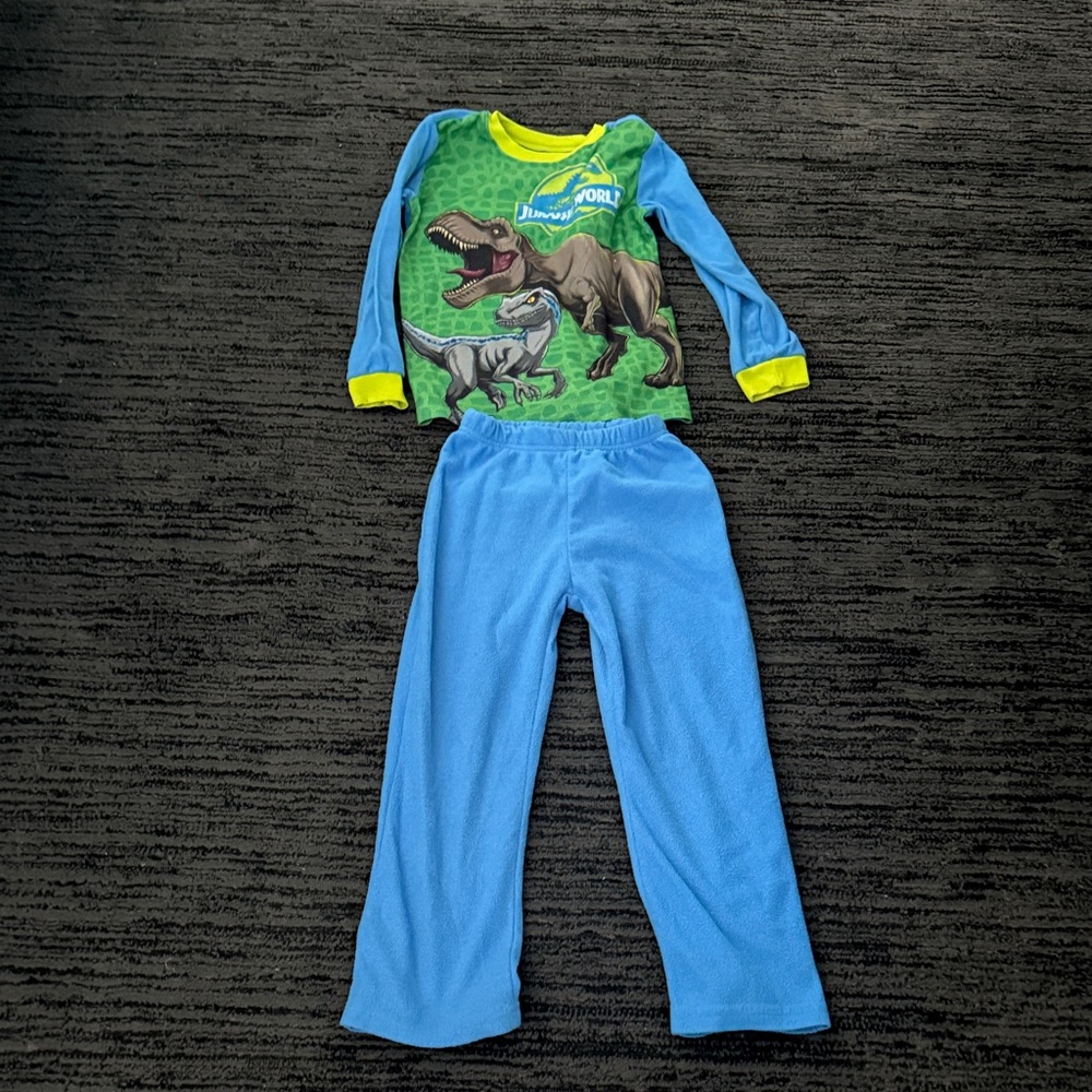 Jurassic World Dinosaur Kids Pajama Set - Blue and Green